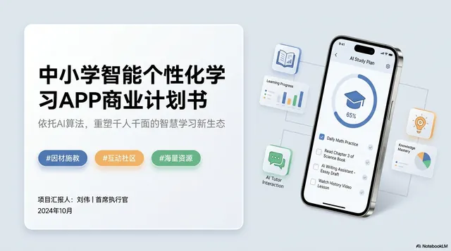 AI 个性化学习 · 商业计划的成品封面